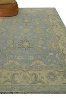Vintage Style Hand Knotted Gray and Beige 6x9 Traditional Oriental Oushak wool rug by The Rug Decor