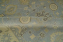 Vintage Style Hand Knotted Gray and Beige 6x9 Traditional Oriental Oushak wool rug by The Rug Decor
