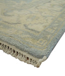 Vintage Style Hand Knotted Gray and Beige 6x9 Traditional Oriental Oushak wool rug by The Rug Decor