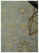 Vintage Style Hand Knotted Gray and Beige 6x9 Traditional Oriental Oushak wool rug by The Rug Decor