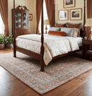 Blue and Rust Hand Knotted Serapi Area Rug - Vintage Traditional