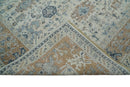 Vintage Style Ivory and Rust 8x10 Traditional Textured Low Pile Wool Rug