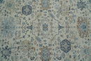 Vintage Style Ivory and Rust 8x10 Traditional Textured Low Pile Wool Rug