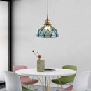 GobekUsa Blue Glass LED Pendant Light Fixture - Nordic Modern Hang Lamp