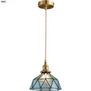 GobekUsa Blue Glass LED Pendant Light Fixture - Nordic Modern Hang Lamp