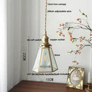 GobekUsa Blue Glass LED Pendant Light Fixture with Adjustable Copper Knob Switch