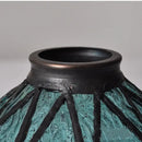 GobekUsa Blue Glass LED Pendant Light Fixture with Adjustable Copper Knob Switch