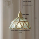 GobekUsa Blue Glass LED Pendant Light Fixture with Adjustable Copper Knob Switch