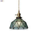 GobekUsa Blue Glass LED Pendant Light Fixture with Adjustable Copper Knob Switch