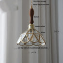 GobekUsa Blue Glass LED Pendant Light Fixture with Adjustable Copper Knob Switch