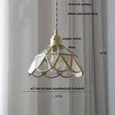 GobekUsa Blue Glass LED Pendant Light Fixture with Adjustable Copper Knob Switch