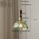 GobekUsa Blue Glass LED Pendant Light Fixture with Adjustable Copper Knob Switch