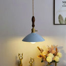 GobekUsa Ceramic LED Pendant Lamp: Modern Wood Handle Hanging Light Fixtures