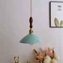 GobekUsa Ceramic LED Pendant Lamp: Modern Wood Handle Hanging Light Fixtures