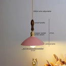 GobekUsa Ceramic LED Pendant Lamp: Modern Wood Handle Hanging Light Fixtures