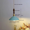 GobekUsa Ceramic LED Pendant Lamp: Modern Wood Handle Hanging Light Fixtures