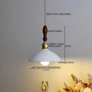 GobekUsa Ceramic LED Pendant Lamp: Modern Wood Handle Hanging Light Fixtures