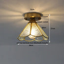 GobekUsa Glass LED Ceiling Lamp Modern Copper Socket Ceiling Lights