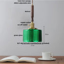 GobekUsa Glass LED Pendant Lamp Walnut Wood Copper Switch Nordic Hanging Light