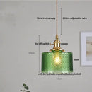 GobekUsa Glass LED Pendant Lamp Walnut Wood Copper Switch Nordic Hanging Light