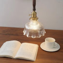 GobekUsa Glass LED Pendant Lamp Walnut Wood Copper Switch Nordic Hanging Light