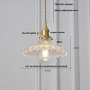 GobekUsa Glass LED Pendant Lamp Walnut Wood Copper Switch Nordic Hanging Light