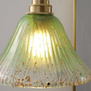 GobekUsa LED Wood Walnut & Green Glass Pendant Light - Nordic Modern Style