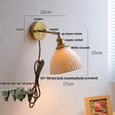 GobekUsa Copper Canopy LED Wall Sconce, White Ceramic Bedside Light for Bedroom, Modern Nordic Design