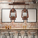 GobekUsa Copper Lantern Island Light with Clear Glass - 2-Bulb Kitchen Hanging Fixture