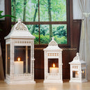 Set of 3 20"&14.5"&9.5"H Decorative Candle Lanterns (Beige)
