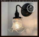 Sweet Ruffle Antique 1950's Glass Wall Sconce Light Fixture
