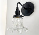 Sweet Ruffle Antique 1950's Glass Wall Sconce Light Fixture by The Lamp Goods