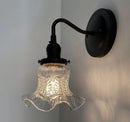 Sweet Ruffle Antique 1950's Glass Wall Sconce Light Fixture by The Lamp Goods