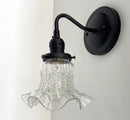 Sweet Ruffle Antique 1950's Glass Wall Sconce Light Fixture by The Lamp Goods