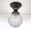 Antique Hobnail Swirl Clear Glass Light 1960's