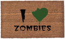 I <3 Zombies Vinyl Coir Doormat