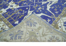 Violet, Ivory and Olive Traditional Hand knotted Oriental Oushak 8x10 wool Area Rug by The Rug Decor