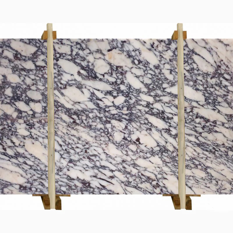 Violet White Exotic Bookmatching Polished Marble Slab