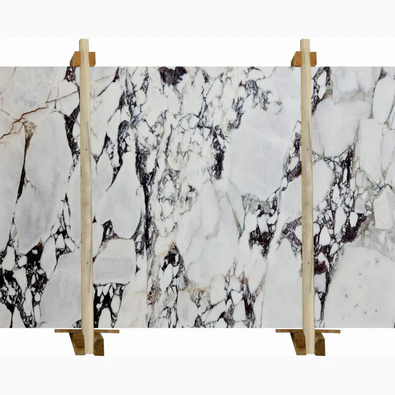 Violet White Exotic Bookmatching Polished Marble Slab