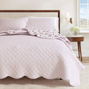 Floral Print & Scallopeded Edge Cotton Quilt Set - Sandie Collection by Great Bay Home