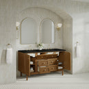 James Martin Laurent 60" Dual Mount Double Bathroom Vanity, Honey Oak