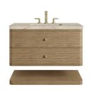 James Martin Allamari 36" Floating Single Bathroom Vanity, Dune Mist