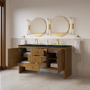 James Martin Hudson 60" Double Bathroom Vanity, Honey Oak