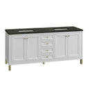 James Martin Chicago 72" Double Bathroom Vanity, Glossy White