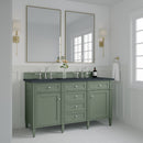 James Martin Brittany 60" Double Bathroom Vanity, Smokey Celadon