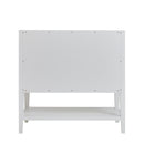 James Martin Olena 36" Single Bathroom Vanity, Polished White and Light Mappa Burl