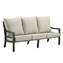 Black Aluminum Deep Seating Sofa with Cushions