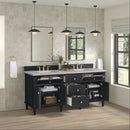 James Martin Lorelai 72" Double Bathroom Vanity, Black Onyx