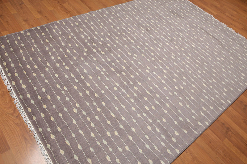 6' x 9' Hand Knotted Modern 100% Wool Area rug Gray