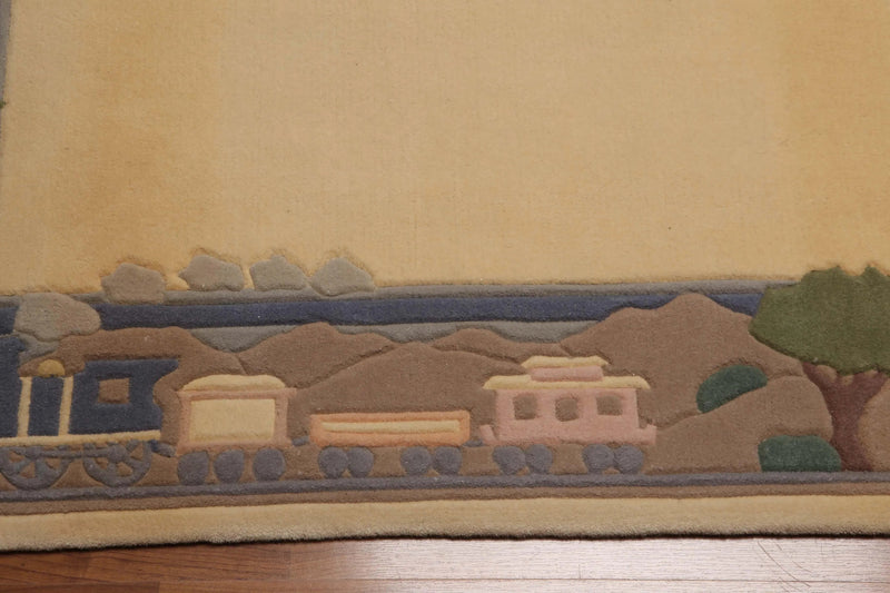 4' x 6' Handmade 100% wool Plus Pile area rug Vanilla